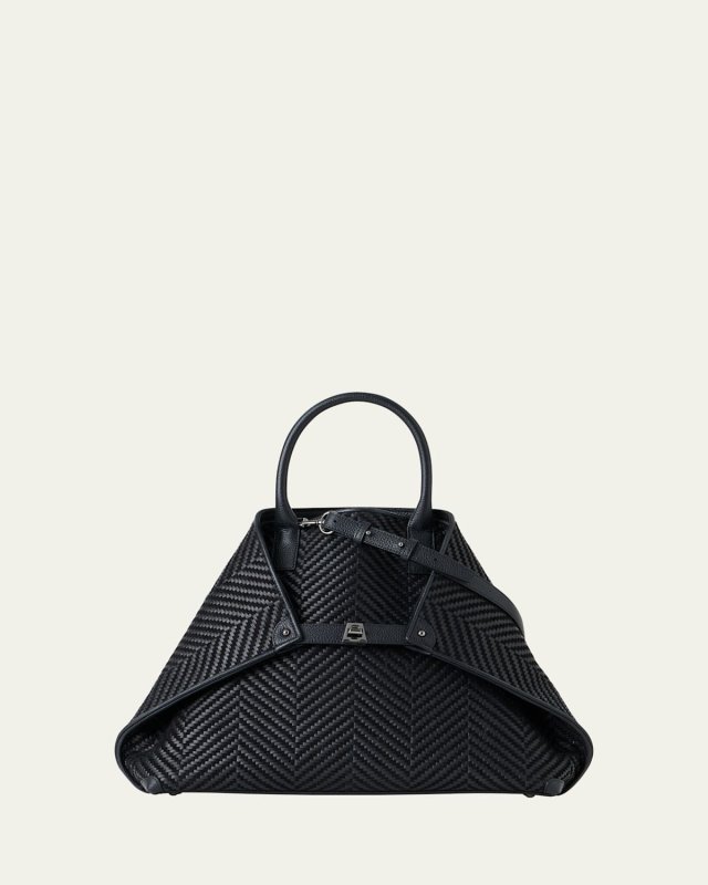 AI Medium Chevron Leather Tote Bag